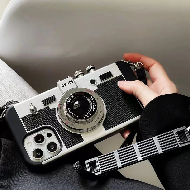 3D Retro Camera Leather Case for IPhone. - Maison Novaire