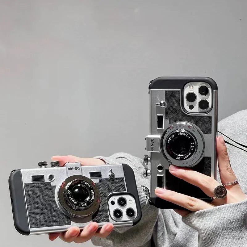 3D Retro Camera Leather Case for IPhone. - Maison Novaire