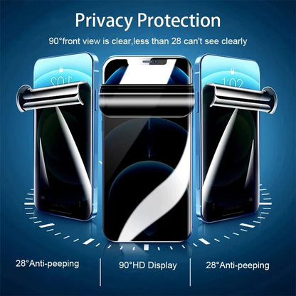 3Pcs Anti-Spy Hydrogel Film iPhone 16 15 14 13 12 11 Pro Max. - Maison Novaire #