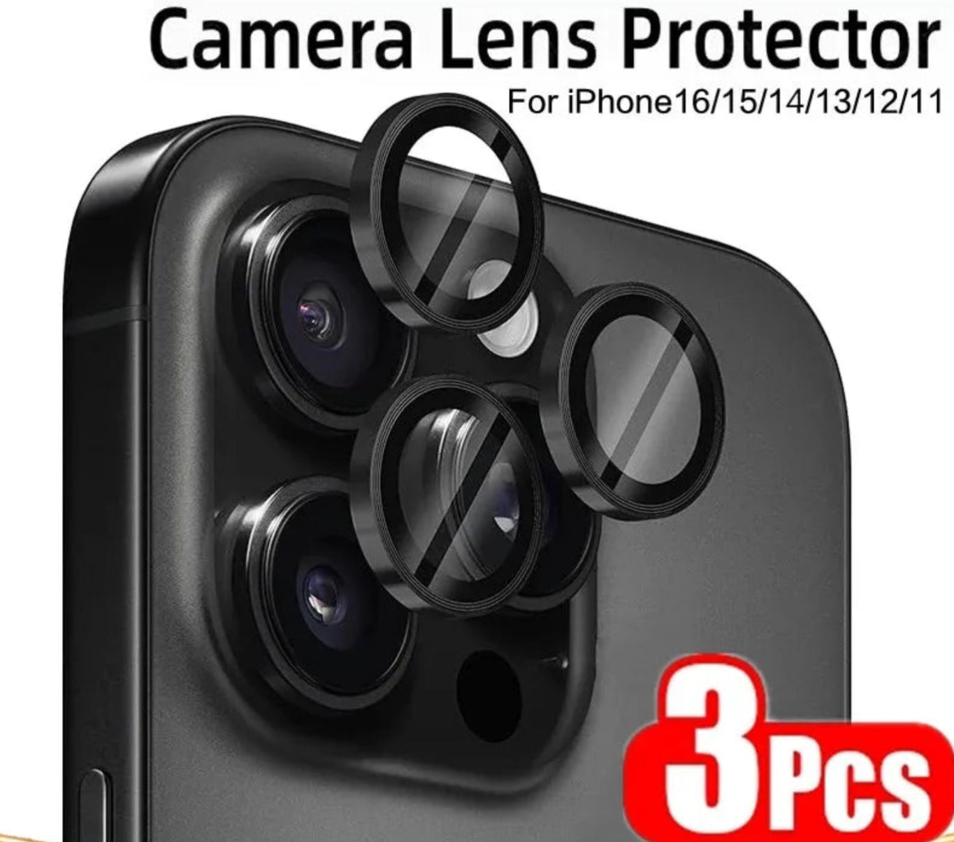 3Pcs Metal Lens Protector Glass for IPhone. - Maison Novaire #