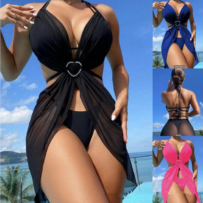 3pcs Halter Neck Bikini Beach Wear - Maison Novaire