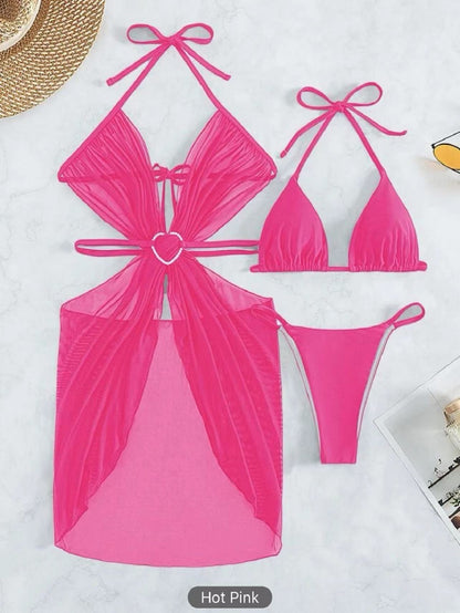 3pcs Halter Neck Bikini Beach Wear - Maison Novaire