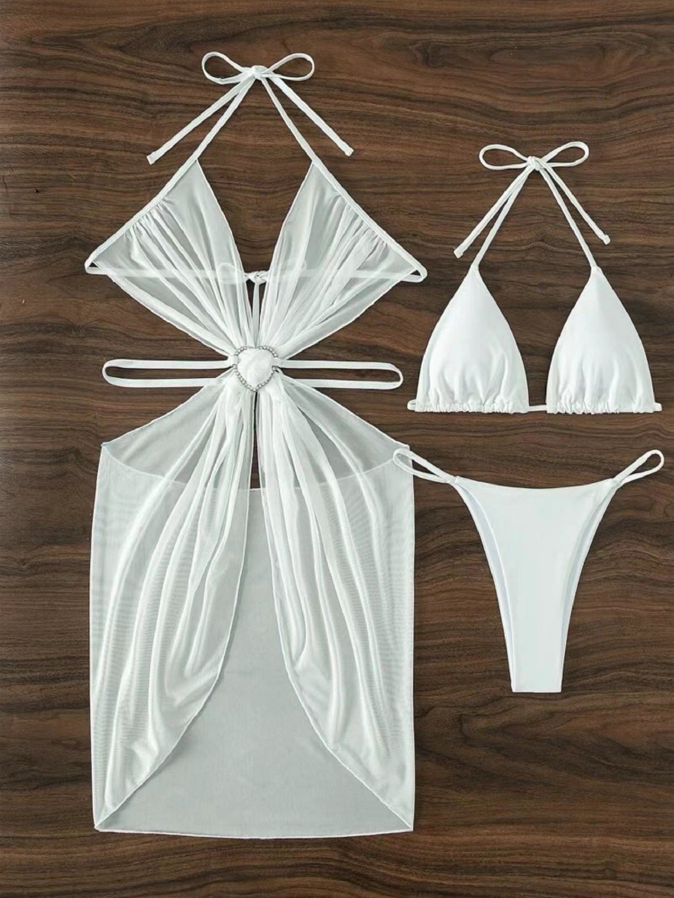 3pcs Halter Neck Bikini Beach Wear - Maison Novaire