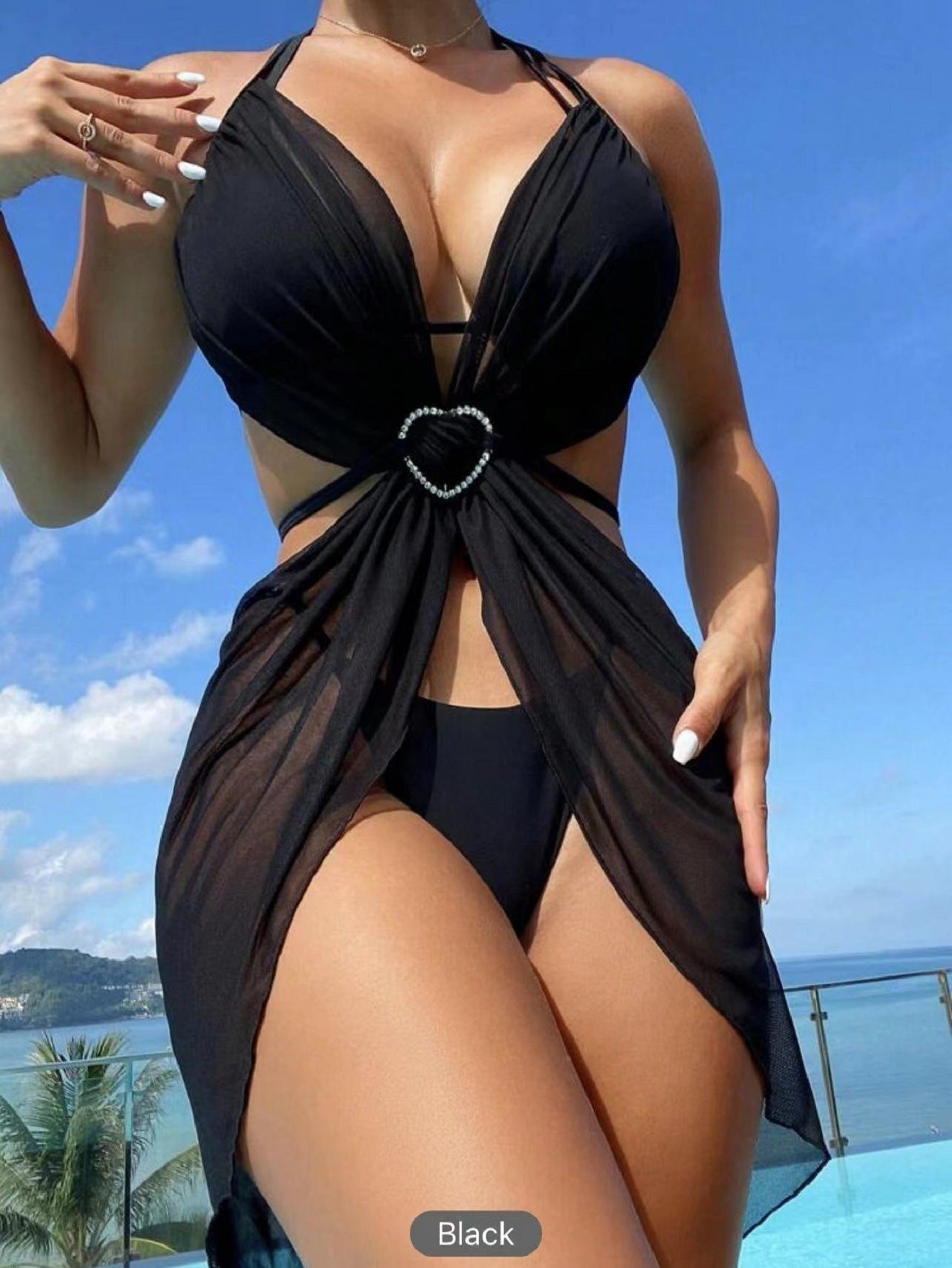 3pcs Halter Neck Bikini Beach Wear - Maison Novaire