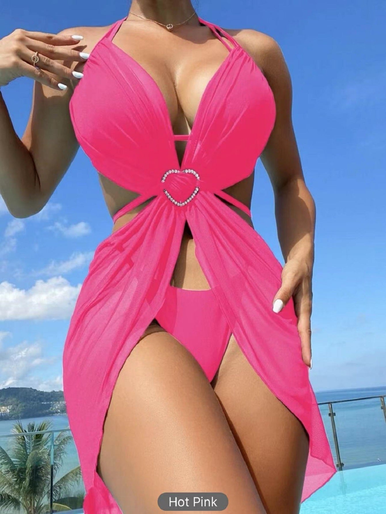 3pcs Halter Neck Bikini Beach Wear - Maison Novaire