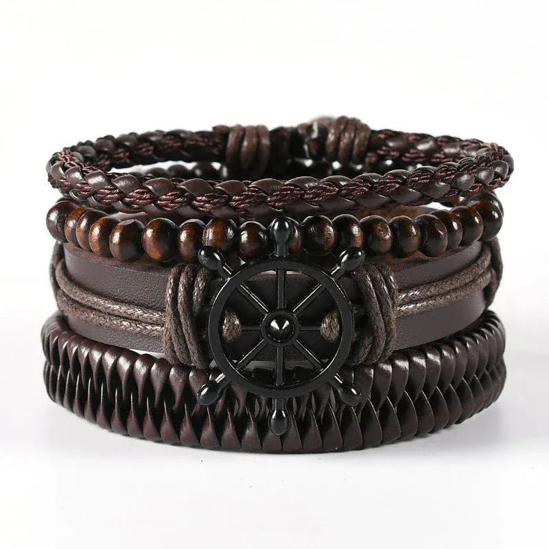 4Pcs/ Set Leather Bracelets For Men. - BLAKESTORE-NG