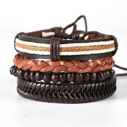 4Pcs/ Set Leather Bracelets For Men. - BLAKESTORE-NG