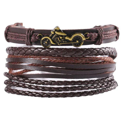 4Pcs/ Set Leather Bracelets For Men. - BLAKESTORE-NG