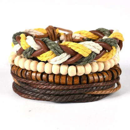 4Pcs/ Set Leather Bracelets For Men. - BLAKESTORE-NG
