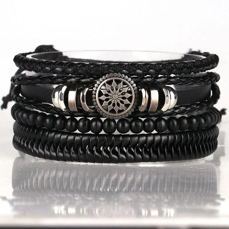4Pcs/ Set Leather Bracelets For Men. - BLAKESTORE-NG