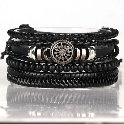 4Pcs/ Set Leather Bracelets For Men. - BLAKESTORE-NG