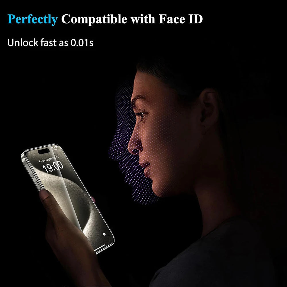 4Pcs Tempered Glass For iPhone 16 15 14 13 12 11 Pro Max - Maison Novaire #