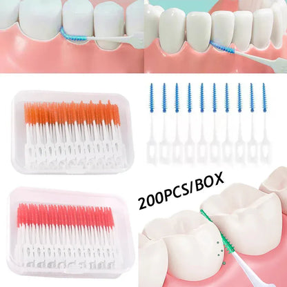 50pcs Interdental Brush & Floss Picks – Bamboo Charcoal - Maison Novaire #