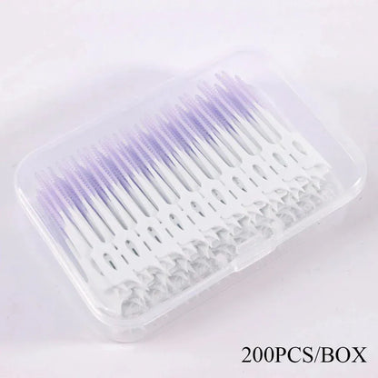 50pcs Interdental Brush & Floss Picks – Bamboo Charcoal - Maison Novaire #