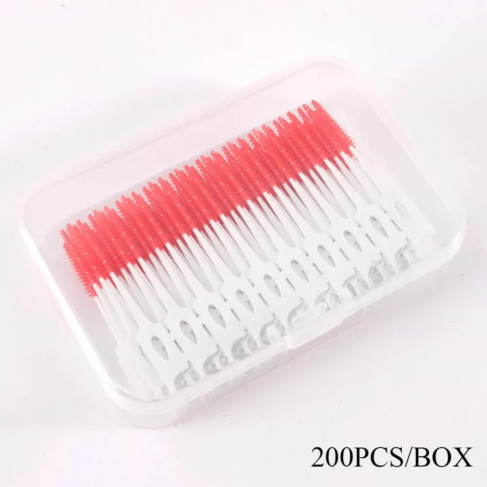 50pcs Interdental Brush & Floss Picks – Bamboo Charcoal - Maison Novaire #