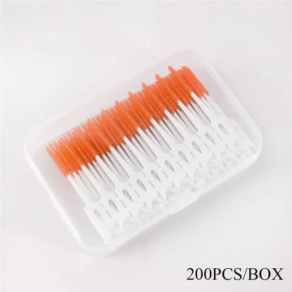50pcs Interdental Brush & Floss Picks – Bamboo Charcoal - Maison Novaire #