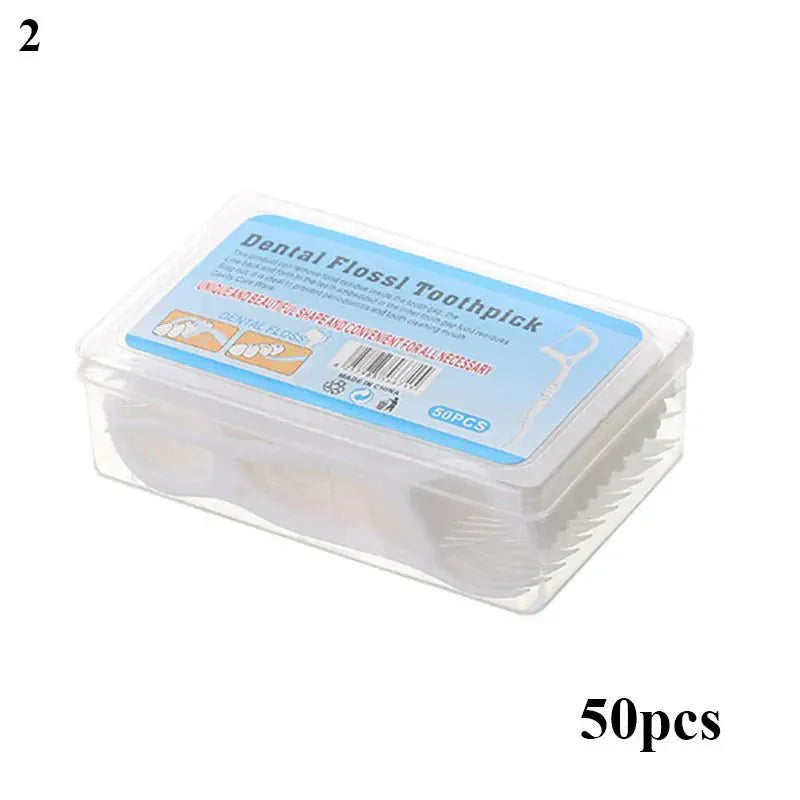 50pcs Interdental Brush & Floss Picks – Bamboo Charcoal - Maison Novaire #