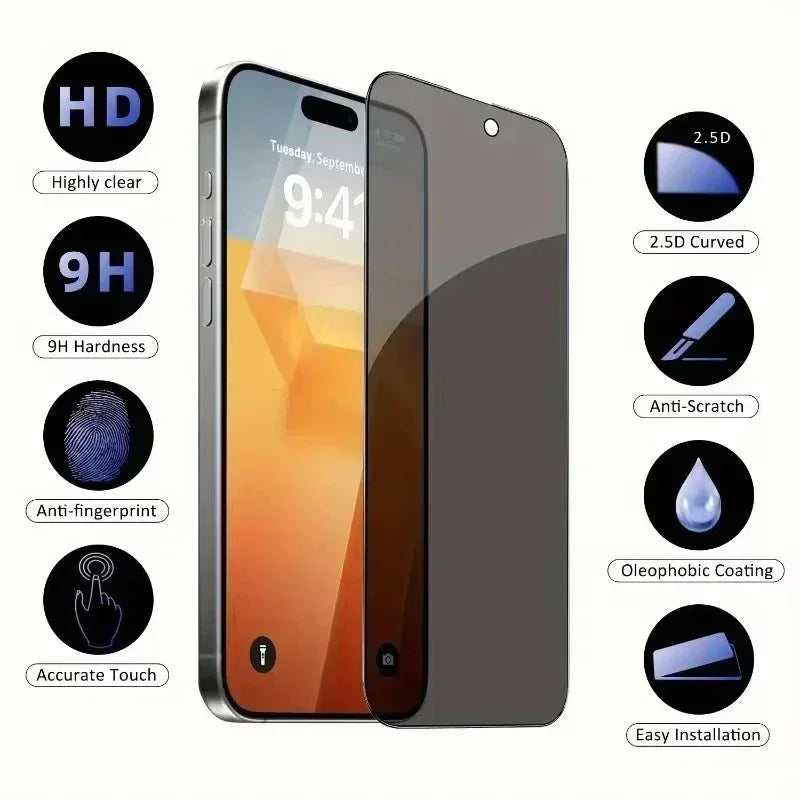 5Pcs Full Cover Antispy Screen Protector. - Maison Novaire