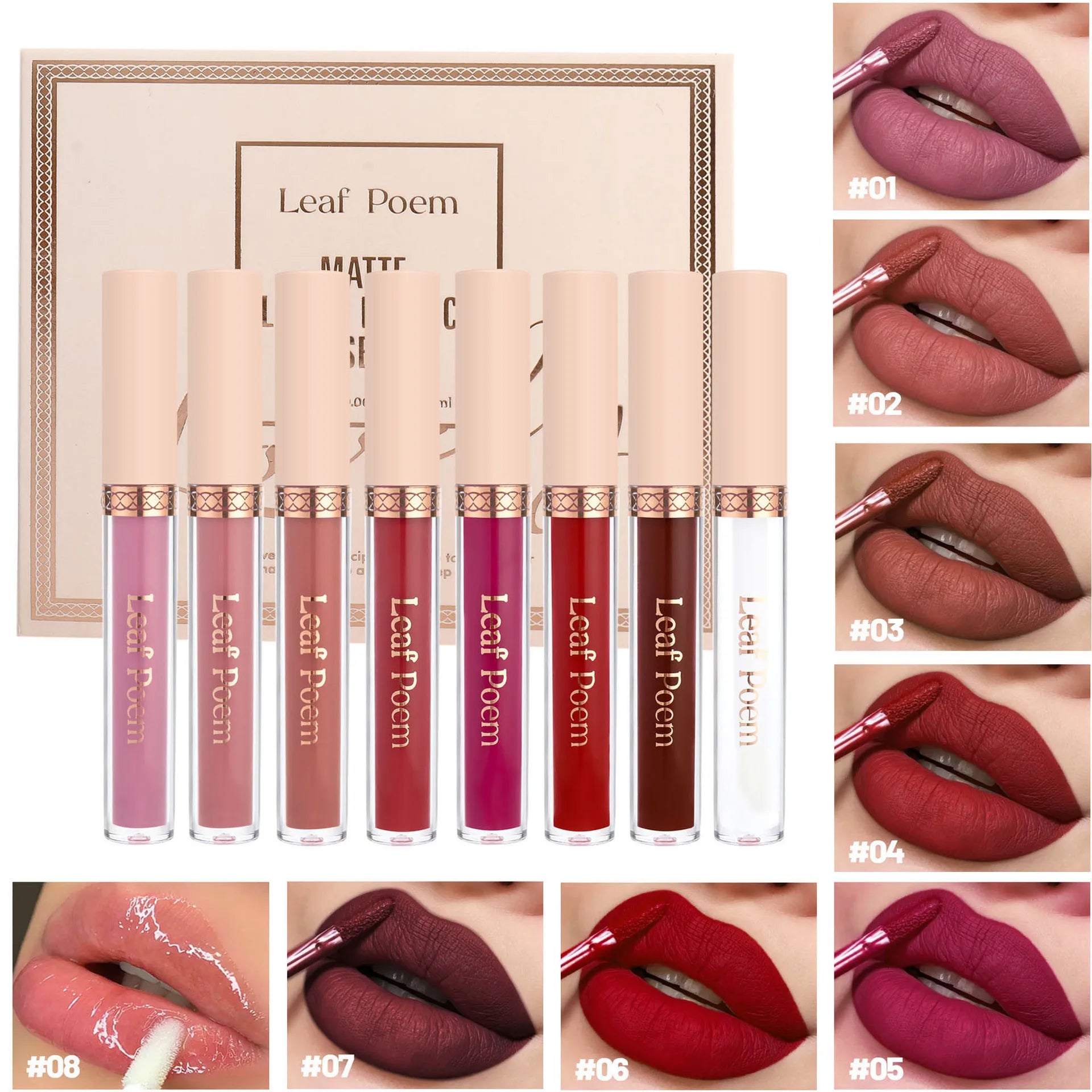 8-Piece Matte Liquid Lipstick Set - Maison Novaire #