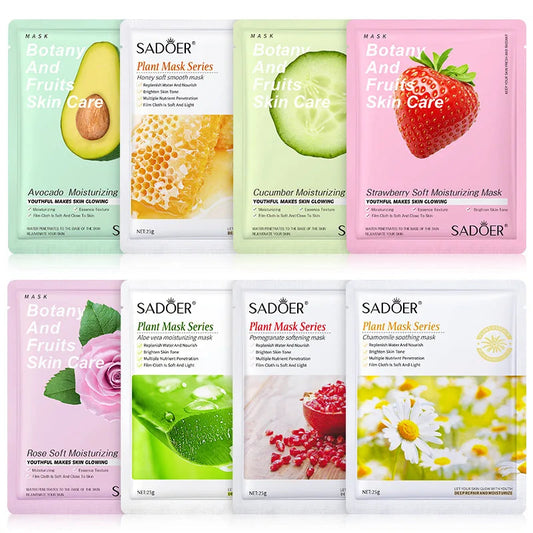 8pcs Natural Plant Beauty Skincare Facial Masks. Maison Novaire