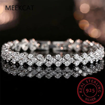 925 Silver Moissanite Bracelet | Lab Diamonds Women’s Fine Jewelry - BLAKESTORE-NG