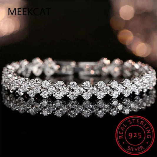 925 Silver Moissanite Bracelet | Lab Diamonds Women’s Fine Jewelry - BLAKESTORE-NG