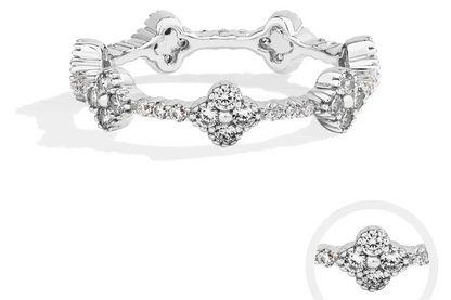 ATTAGEMS Eternity DVVS1 Moissanite Ring | D Color VVS1 Full Moissanite 925 Sterling Silver Gold Plated Eternity Band for Women - BLAKESTORE-NG