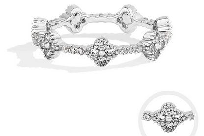 ATTAGEMS Eternity DVVS1 Moissanite Ring | D Color VVS1 Full Moissanite 925 Sterling Silver Gold Plated Eternity Band for Women - BLAKESTORE-NG