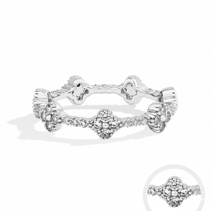 ATTAGEMS Eternity DVVS1 Moissanite Ring | D Color VVS1 Full Moissanite 925 Sterling Silver Gold Plated Eternity Band for Women - BLAKESTORE-NG