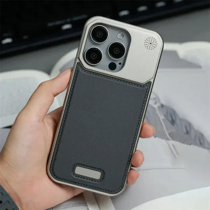 Aluminum Alloy Leather Magnetic Phone Case for iPhone Pro Max Series - BLAKESTORE-NG