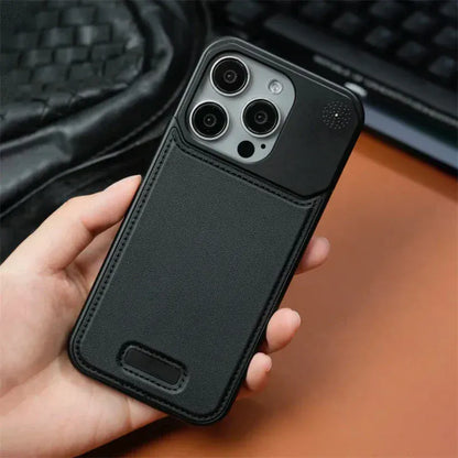 Aluminum Alloy Leather Magnetic Phone Case for iPhone Pro Max Series - Maison Novaire #