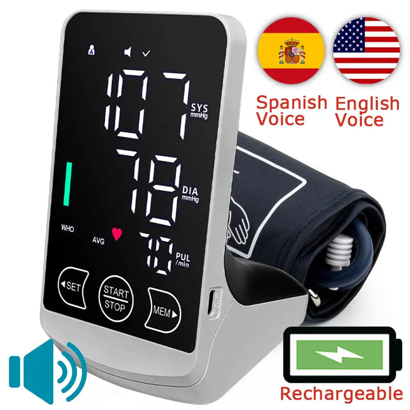 Arm Blood Pressure Monitor - English/Spanish Voice - BLAKESTORE-NG