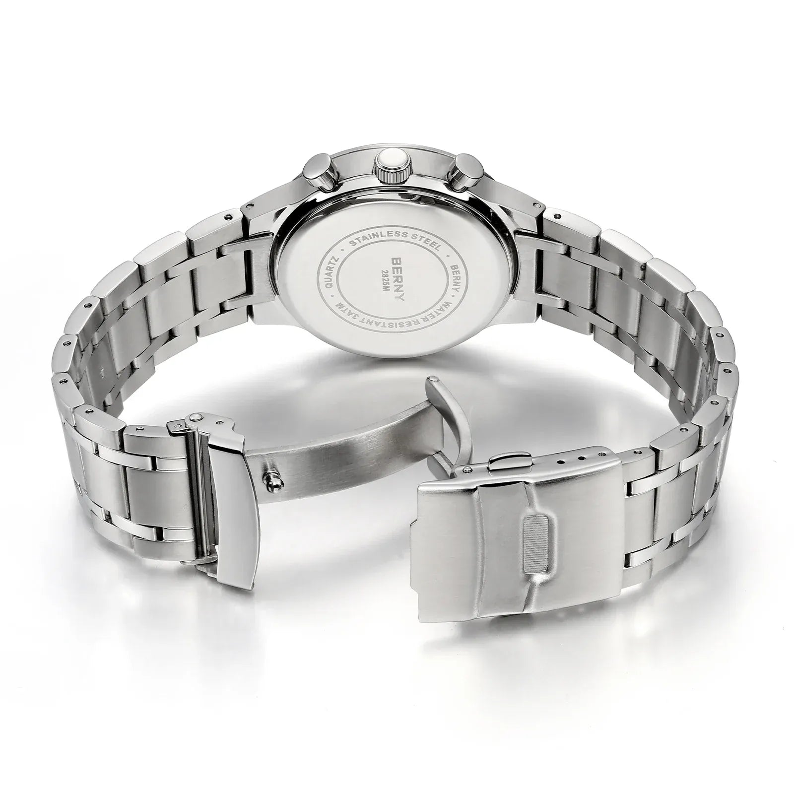 BERNY Men’s Chronograph Watch | Sapphire Stainless Steel Panda Dial - BLAKESTORE-NG