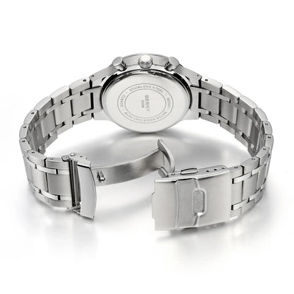 BERNY Men’s Chronograph Watch | Sapphire Stainless Steel Panda Dial - BLAKESTORE-NG