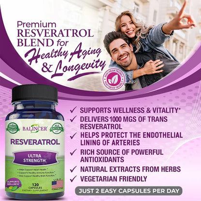 Balincer Resveratrol Cardiovascular Health Support Capsule. - Maison Novaire