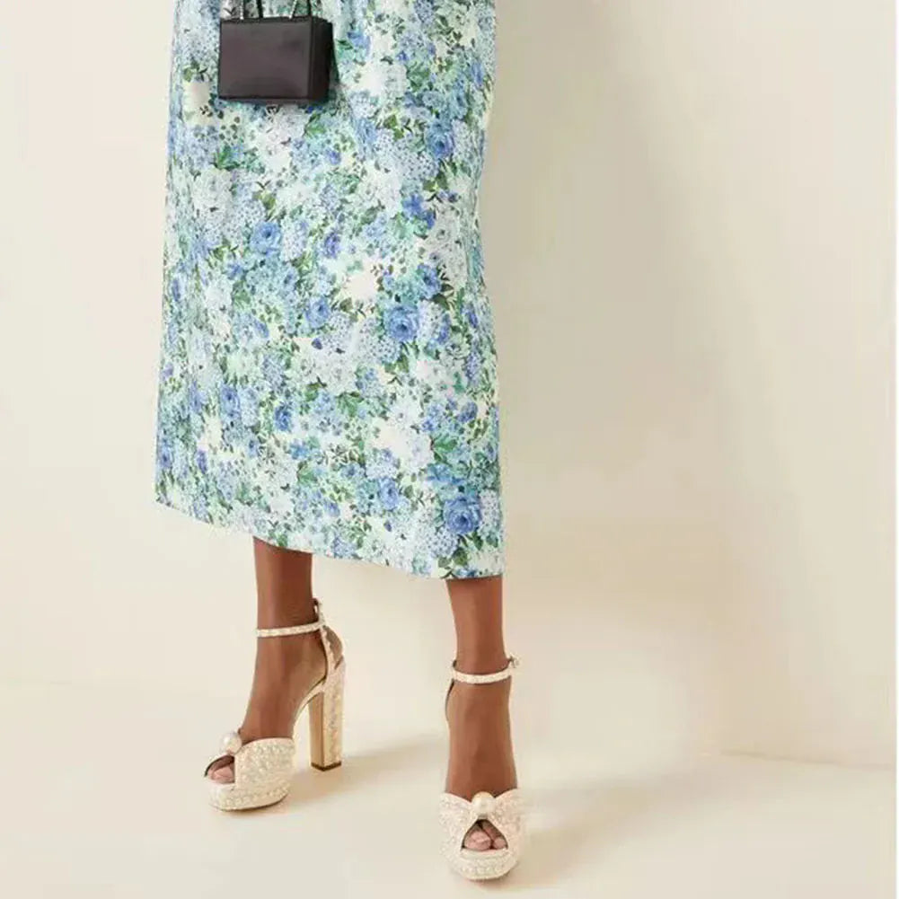 Beaded Thick Heel Platform Sandals For Women. - BLAKESTORE-NG