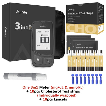 Blood Glucose-Cholesterol-Uric Acid Monitor – 3-in-1 Multi-Parameter Tester - BLAKESTORE-NG