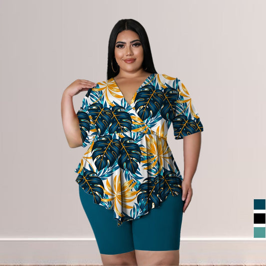 Bohemia Printed Sexy Outfit Plus Size - Maison Novaire