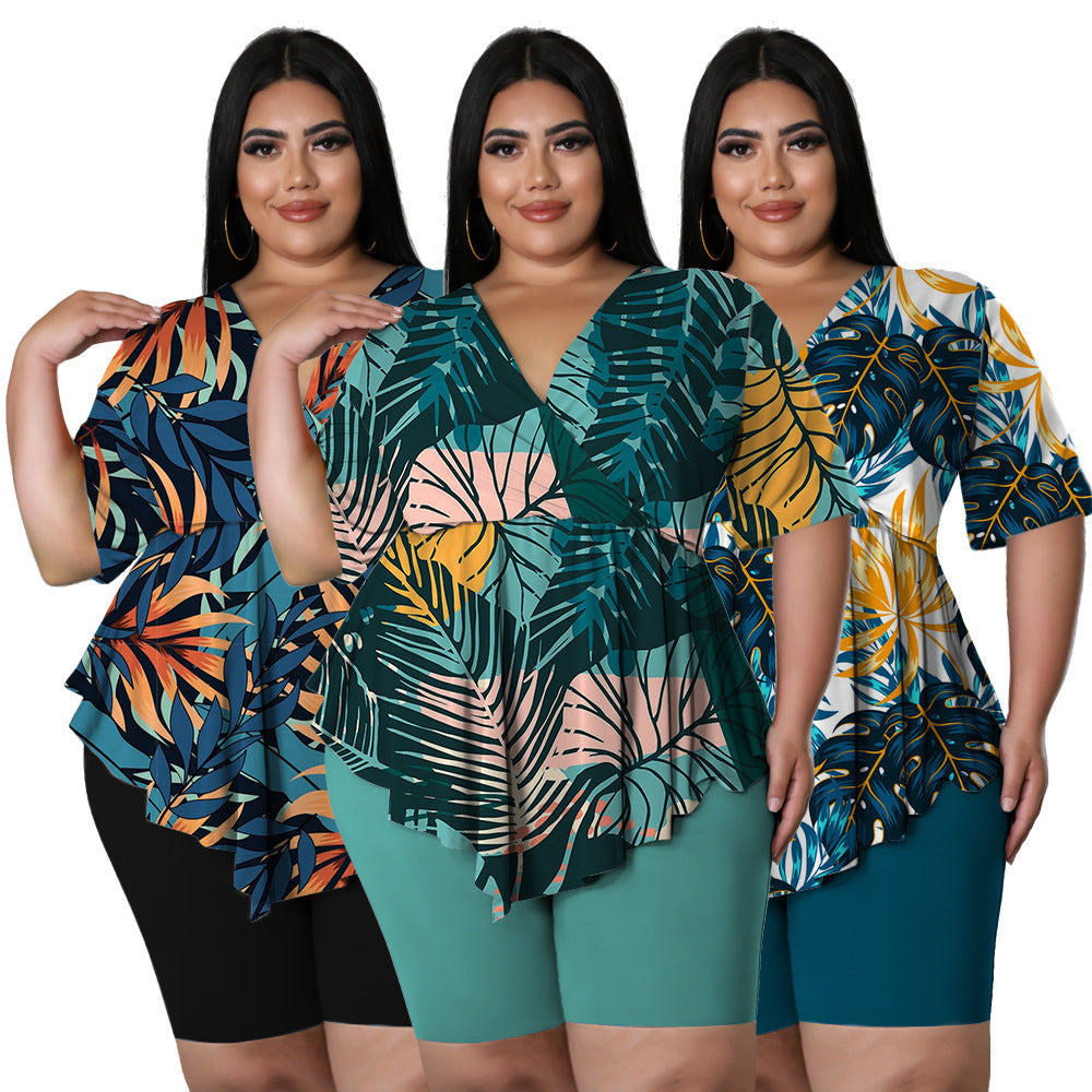 Bohemia Printed Sexy Outfit Plus Size - Maison Novaire