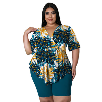 Bohemia Printed Sexy Outfit Plus Size - Maison Novaire