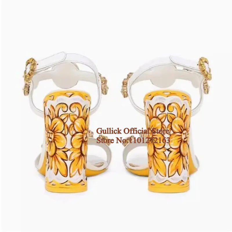 Bohemia Style Rhinestones Heels Sandals. - Maison Novaire #