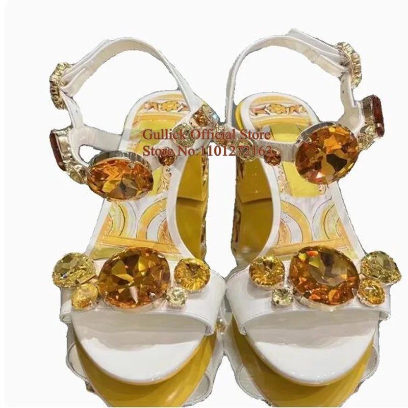 Bohemia Style Rhinestones Heels Sandals. - Maison Novaire #
