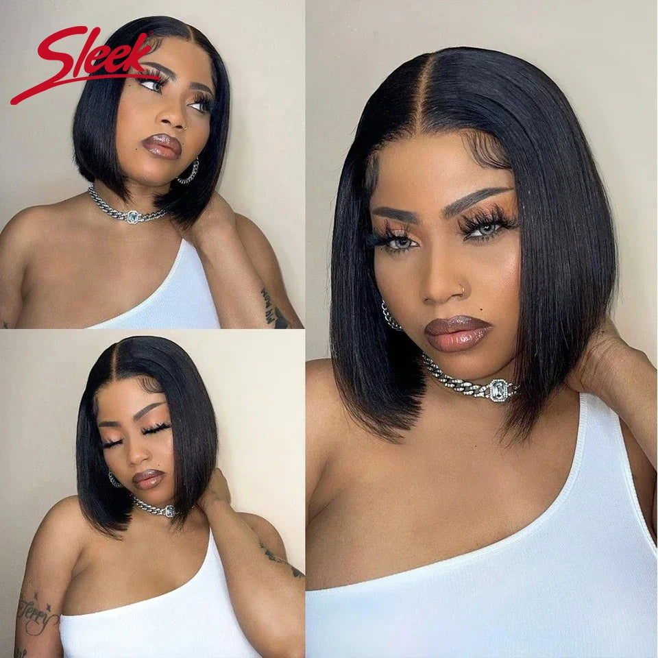 Brazilian Straight Lace Bob Wigs - Maison Novaire