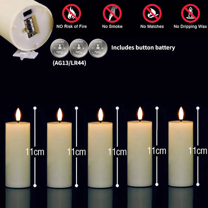 Bulk Flickering LED Flameless Pillar Candles | 6-120 Pack Battery Operated Fake Candles for Wedding, Party & Concert Decor - BLAKESTORE-NG