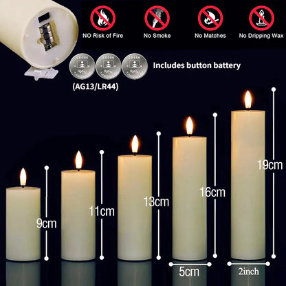 Bulk Flickering LED Flameless Pillar Candles | 6-120 Pack Battery Operated Fake Candles for Wedding, Party & Concert Decor - BLAKESTORE-NG