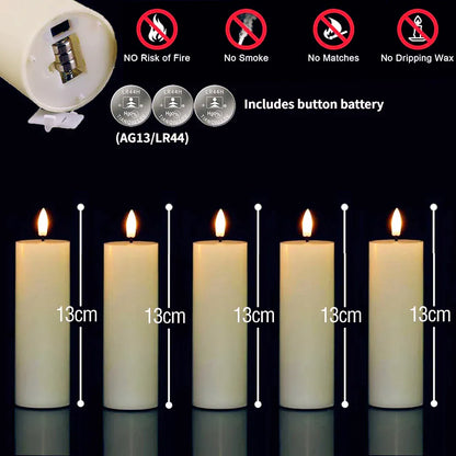 Bulk Flickering LED Flameless Pillar Candles | 6-120 Pack Battery Operated Fake Candles for Wedding, Party & Concert Decor - BLAKESTORE-NG