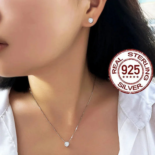 CWWZircons 925 Sterling Silver Jewelry Set for Women - BLAKESTORE-NG