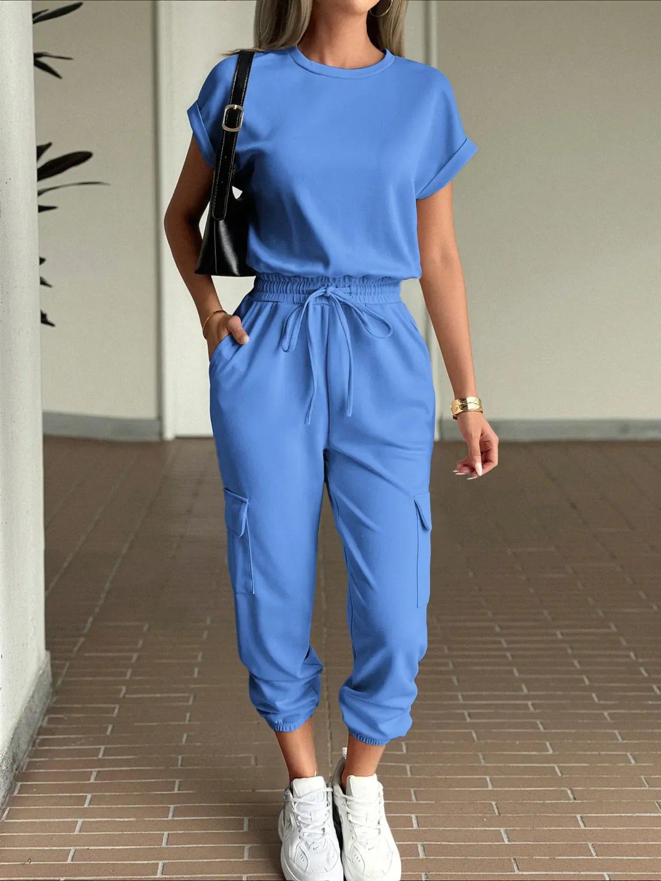 Casual Short Sleeve Top and Pants Set - BLAKESTORE-NG