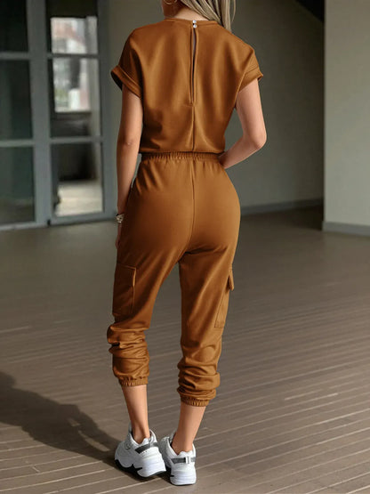 Casual Short Sleeve Top and Pants Set - BLAKESTORE-NG