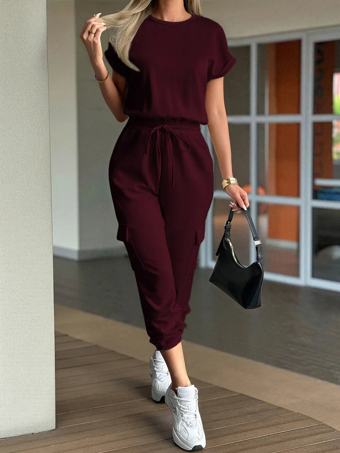 Casual Short Sleeve Top and Pants Set - BLAKESTORE-NG